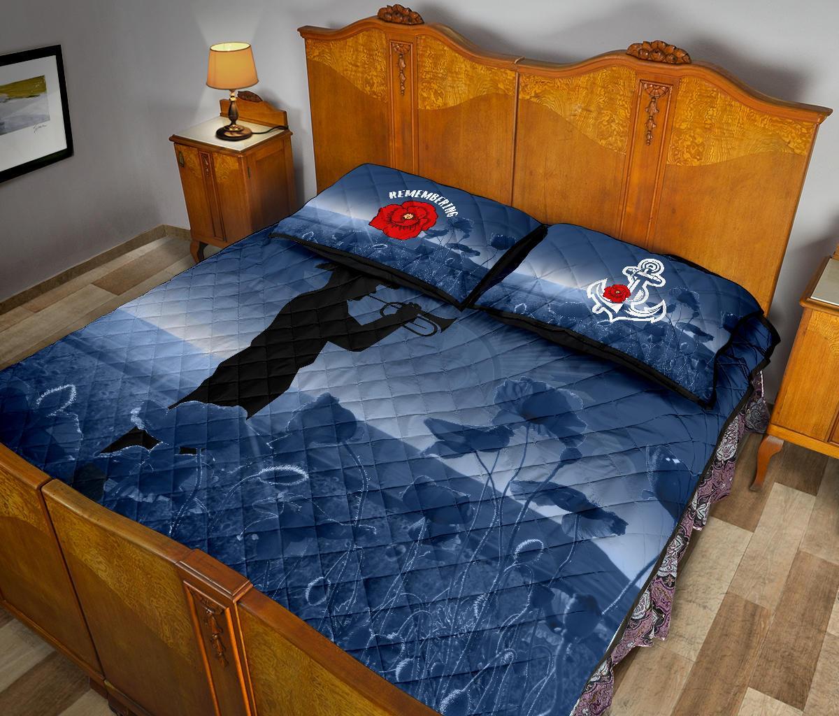 Australia Navy ANZAC Quilt Bed Set - Remembering Our Heroes - Vibe Hoodie Shop