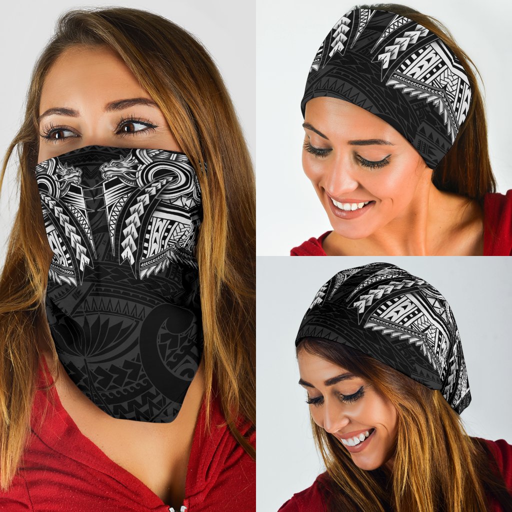 New Zealand Dragon Maori Tattoo Bandana - White - Vibe Hoodie Shop