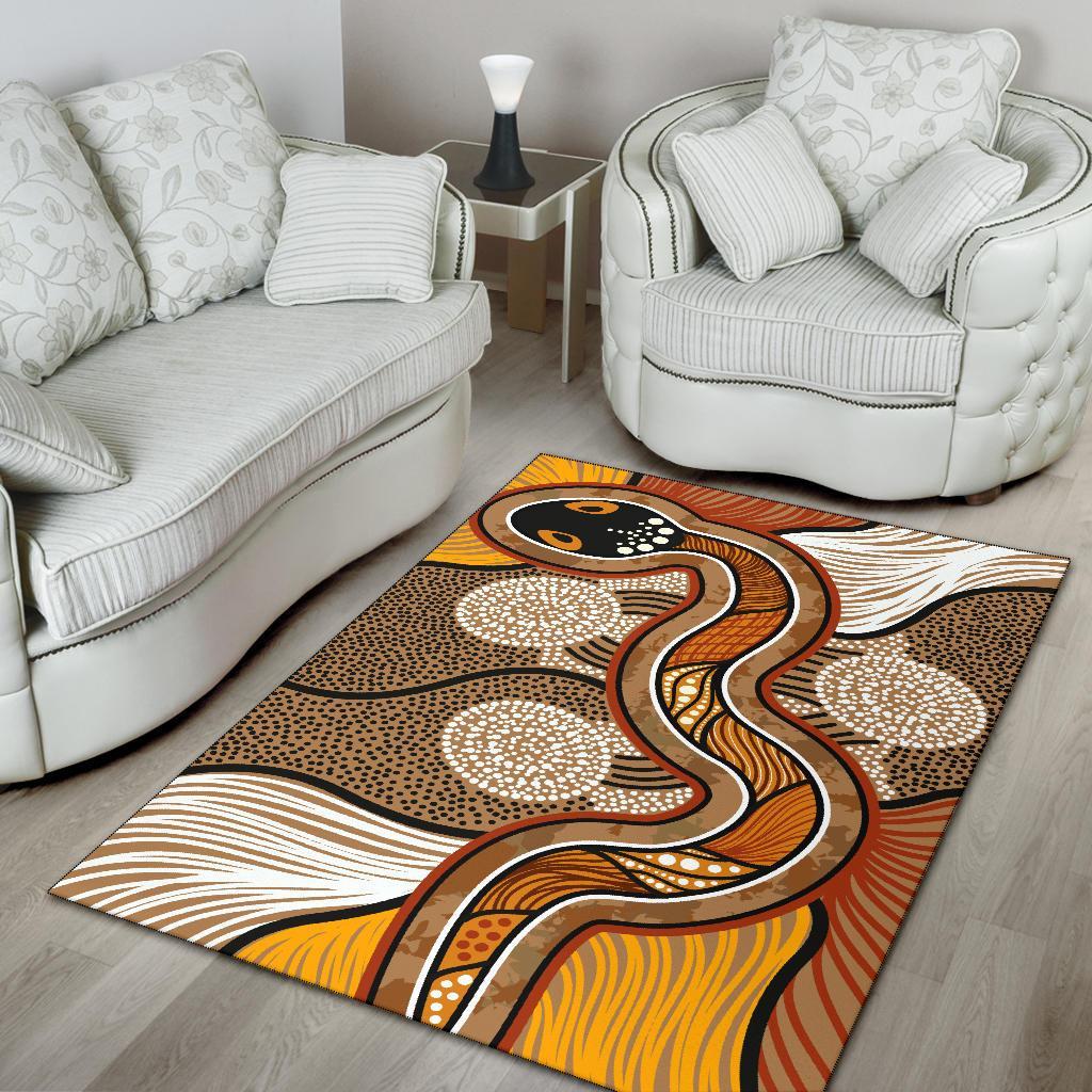 Aboriginal Area Rug - Indigenous Snake Vintage Stye - Vibe Hoodie Shop