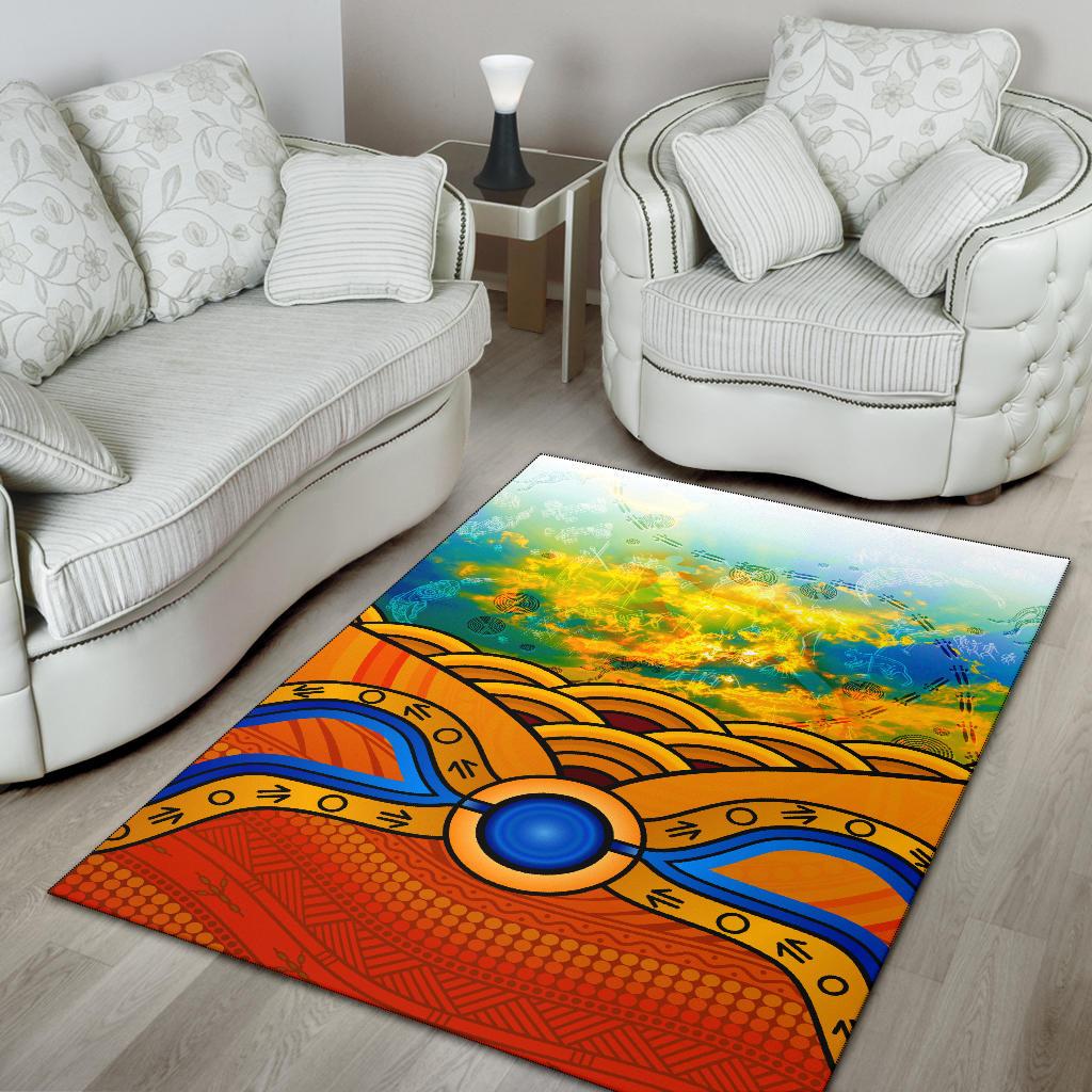 Aboriginal Area Rug, Australia Kangaroo Sky - Vibe Hoodie Shop