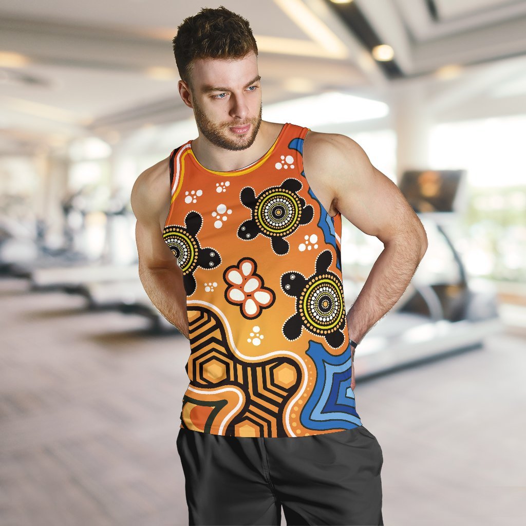 Aboriginal Men's Tank Top - Indigenous Art Patterns Ver04 - Vibe Hoodie Shop