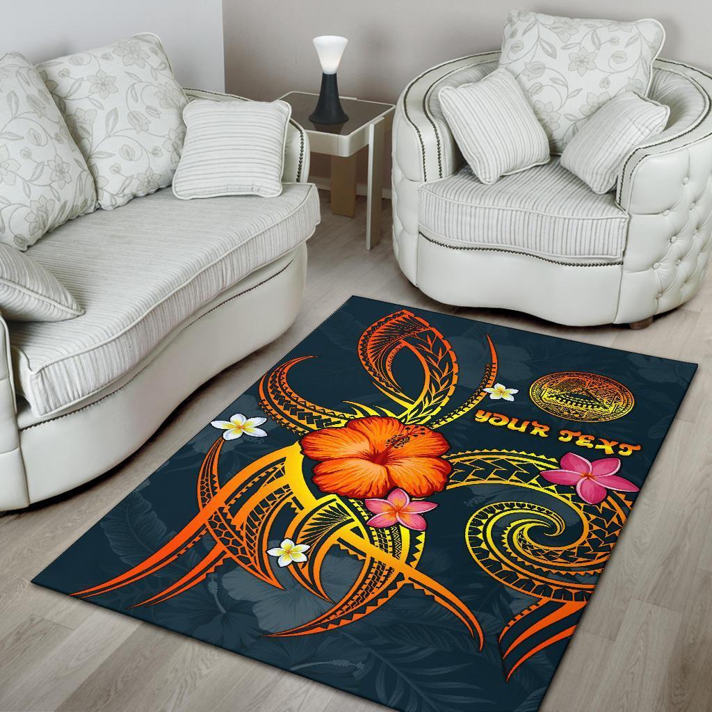 American Samoa Polynesian Personalised Area Rug - Legend of American Samoa (Blue) - Vibe Hoodie Shop