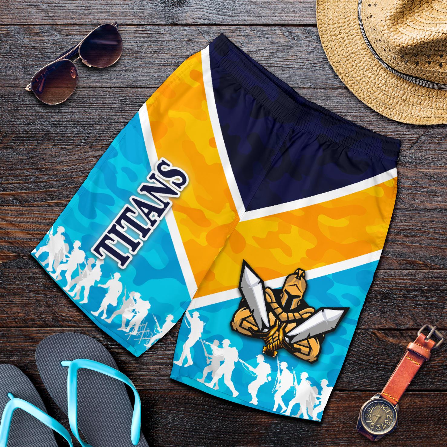 Gold Coast Men Shorts Titans Gladiator ANZAC Vibes - Vibe Hoodie Shop