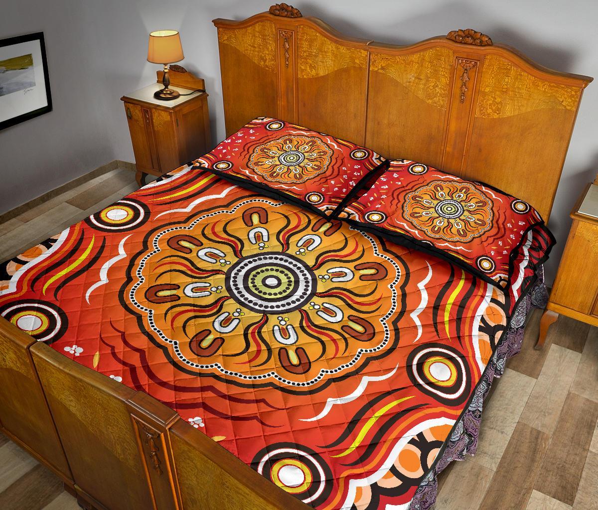 Aboriginal Quilt Bed Set - Indigenous Art Patterns Ver01 - Vibe Hoodie Shop