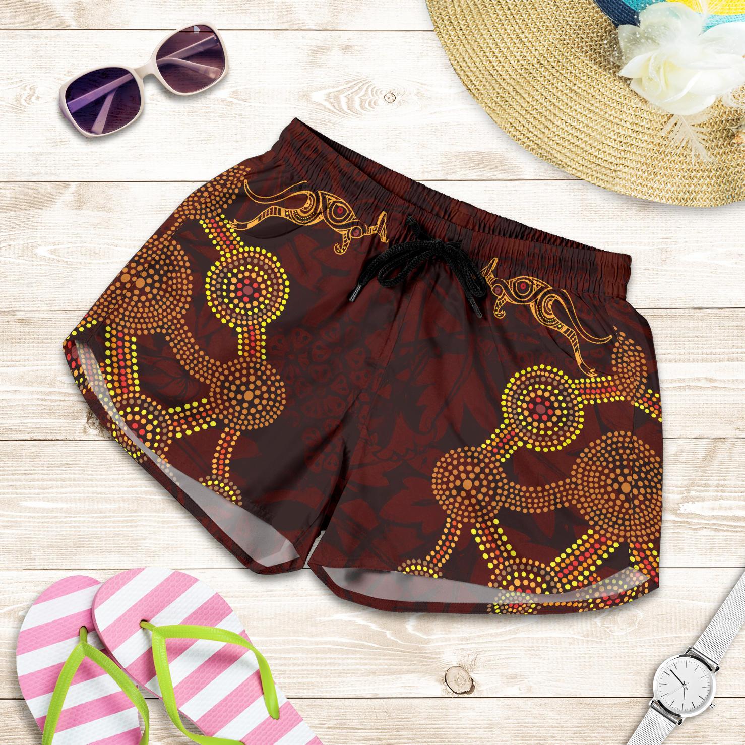 aboriginal-shorts-indigenous-dot-painting-women