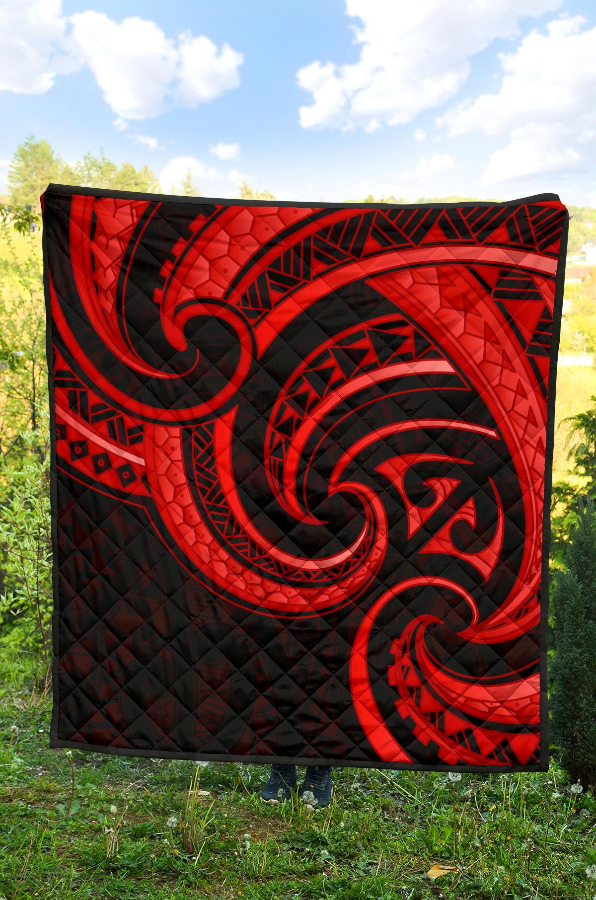 New Zealand Maori Mangopare Premium Quilt Polynesian - Red - Vibe Hoodie Shop