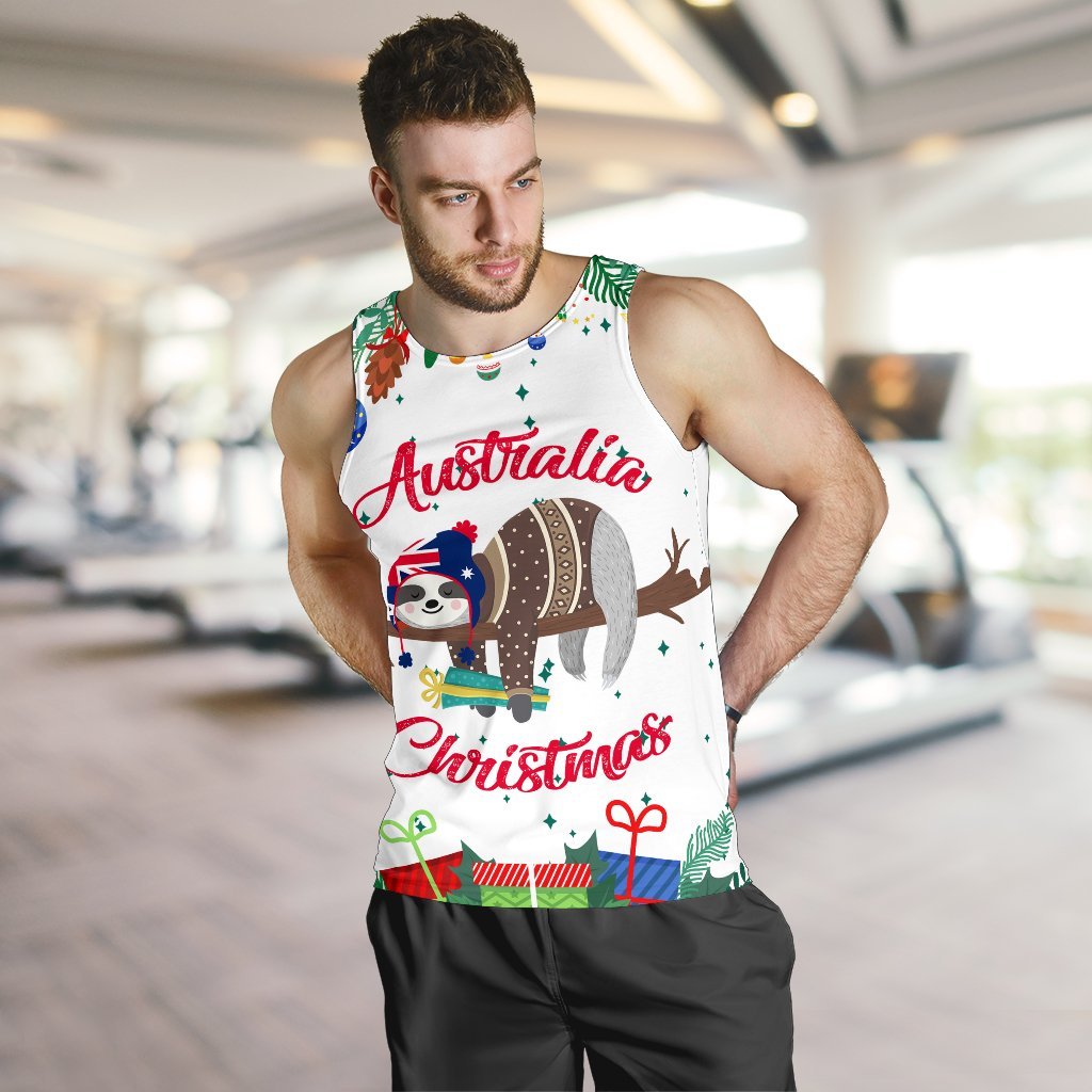 Australia Christmas Men's Tank Top White - Merry Christmas - Vibe Hoodie Shop