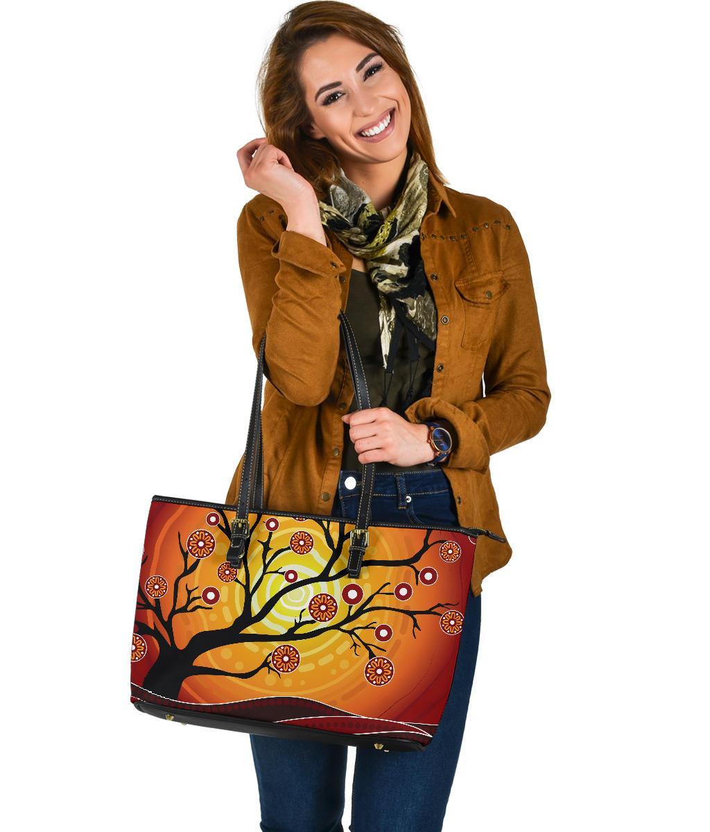 aboriginal-large-leather-tote-bag-tree-in-spring-season