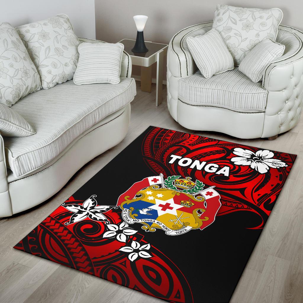 Mate Ma'a Tonga Rugby Area Rug Polynesian Unique Vibes - Red - Vibe Hoodie Shop