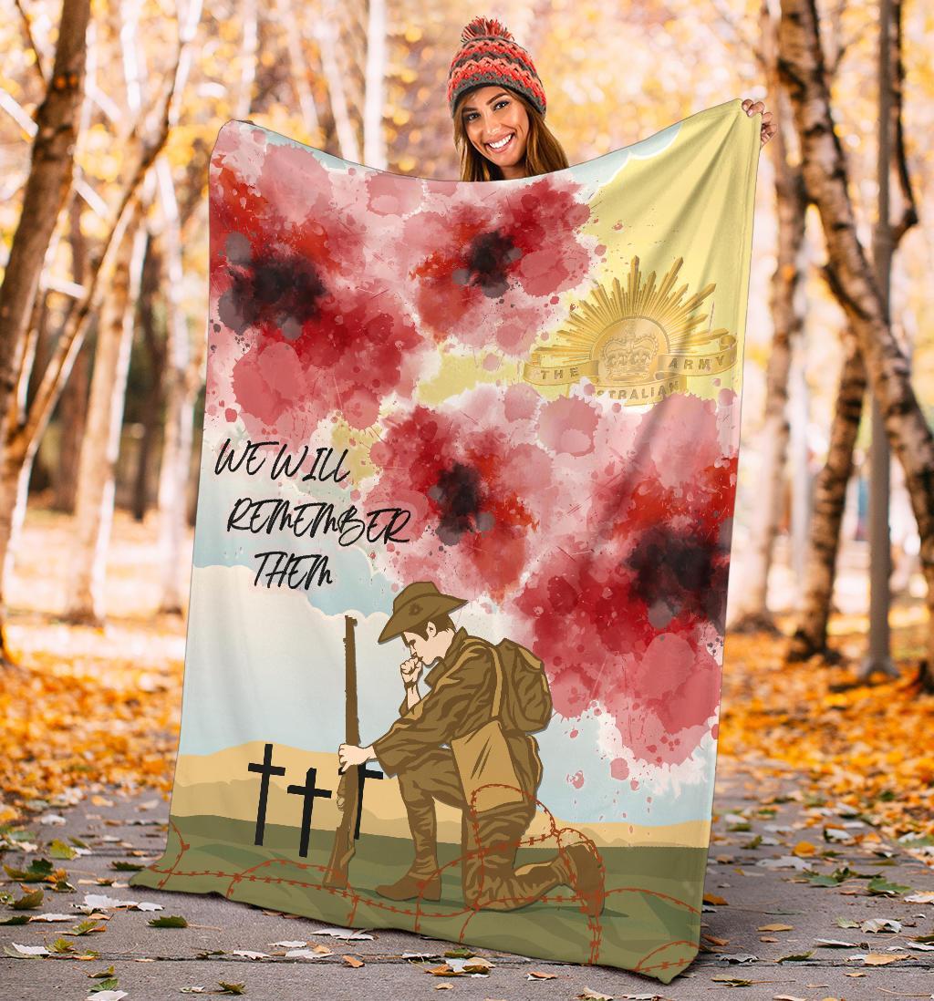 ANZAC Day Premium Blanket - We Will Remember Them - Vibe Hoodie Shop