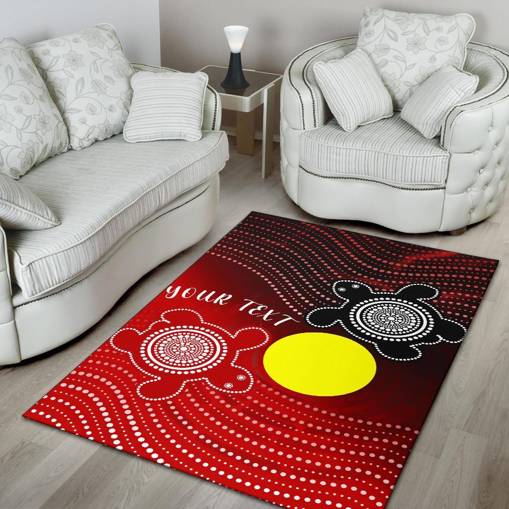 Custom Aboriginal Area Rug - Indigenous Circle Dot Painting Style - - Vibe Hoodie Shop