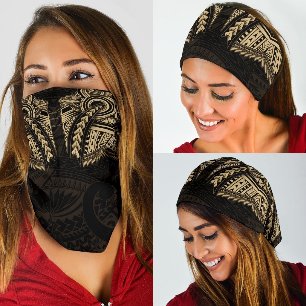 New Zealand Dragon Maori Tattoo Bandana - Gold - Vibe Hoodie Shop