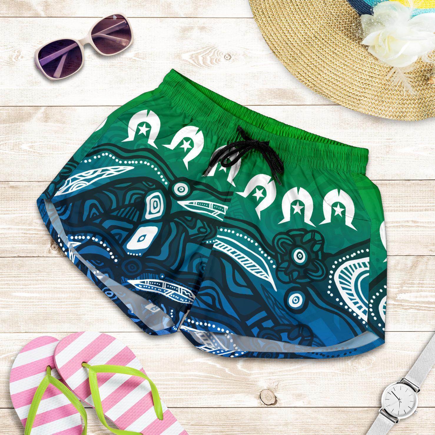 torres-strait-islands-womens-shorts-blue
