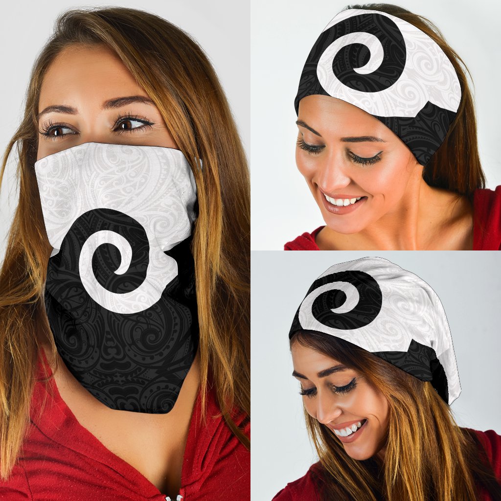 New Zealand Maori Koru Bandana K4 White - Vibe Hoodie Shop