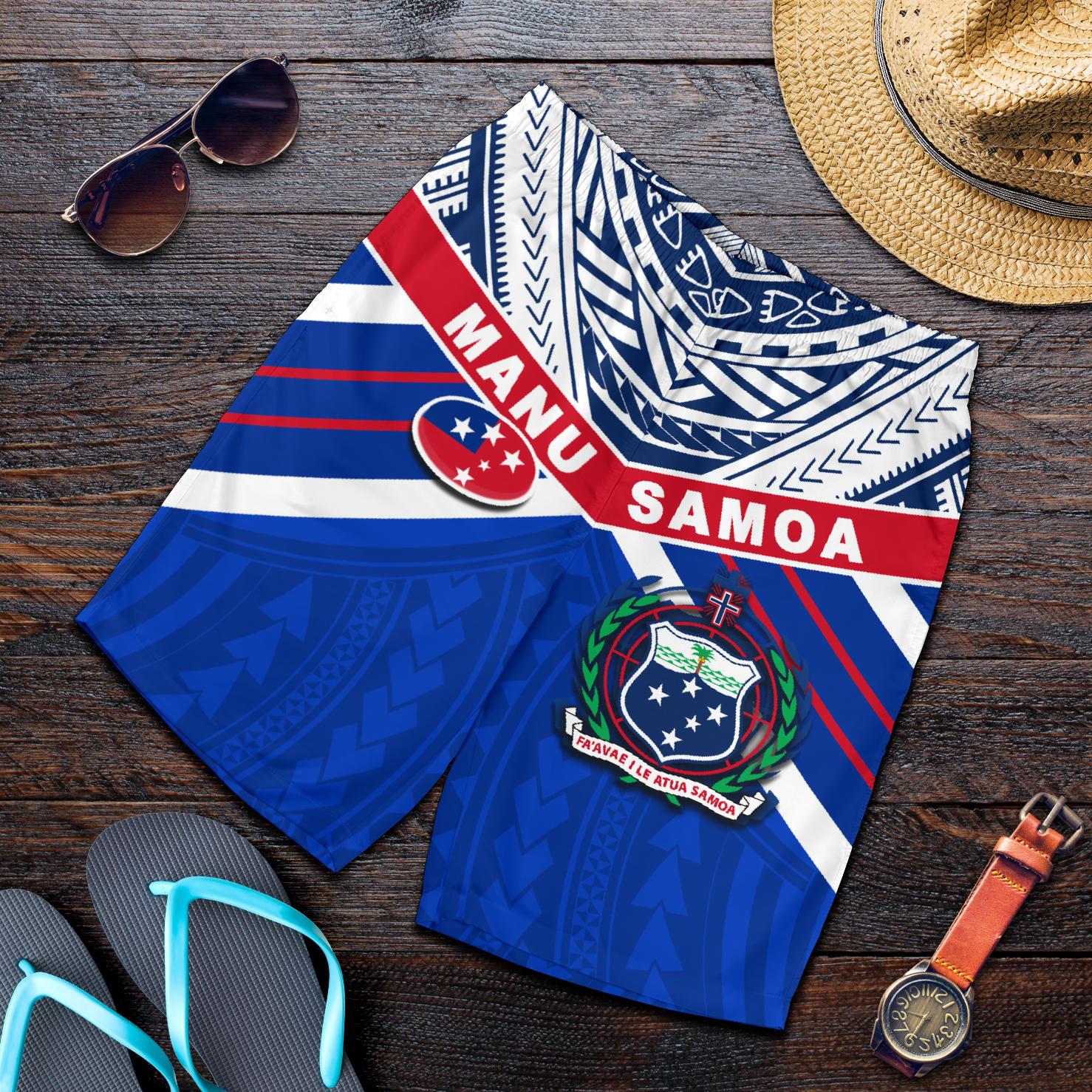 Manu Samoa Men Shorts Simple Coat Of Arms Rugby - Vibe Hoodie Shop