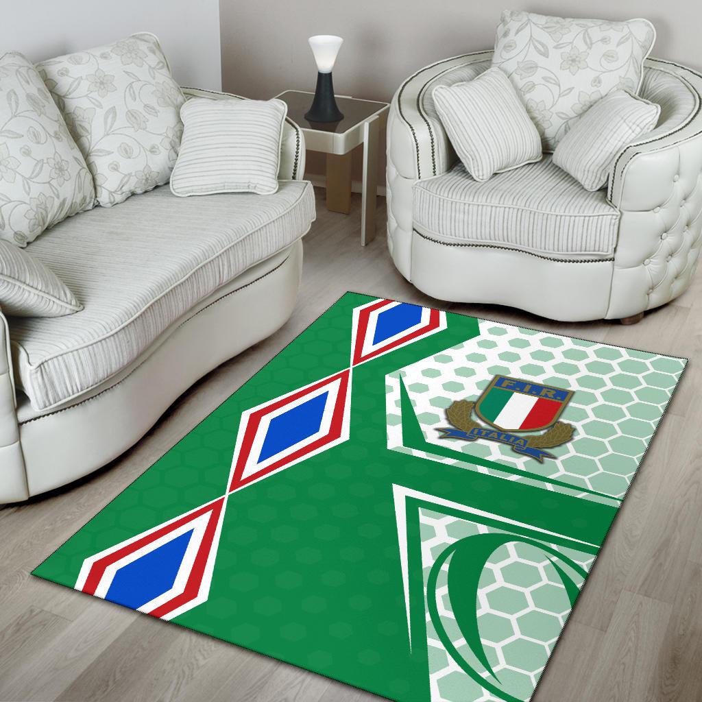 Italy Rugby Area Rug Gli Azzurri Vibes - Green - Vibe Hoodie Shop