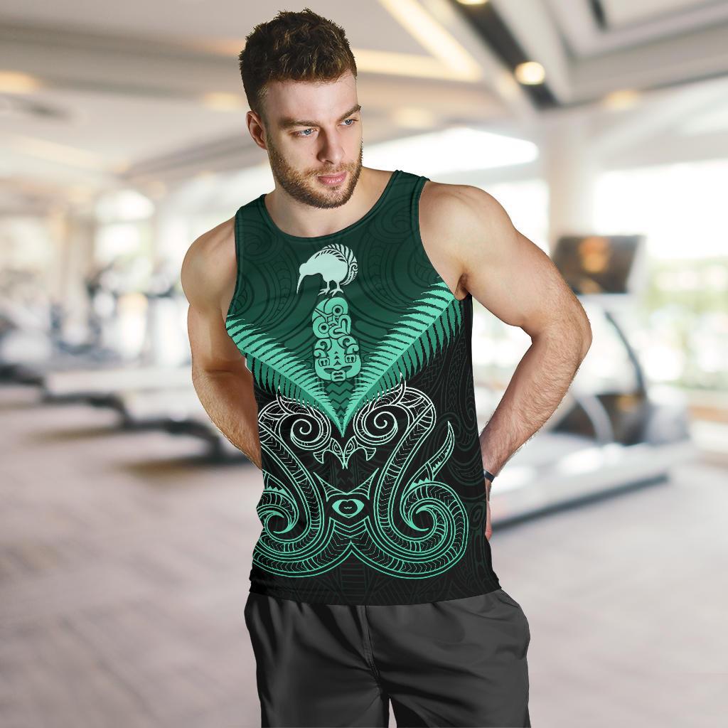 Maori Manaia New Zealand Men Tank Top Turquoise - Vibe Hoodie Shop