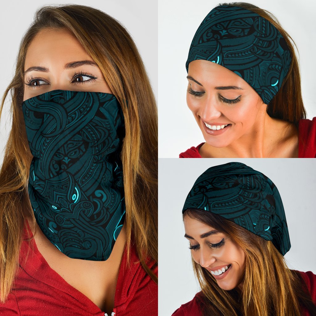 New Zealand Bandana 3 Pack, Maori Gods Tumatauenga (God of War) - Blue - Vibe Hoodie Shop