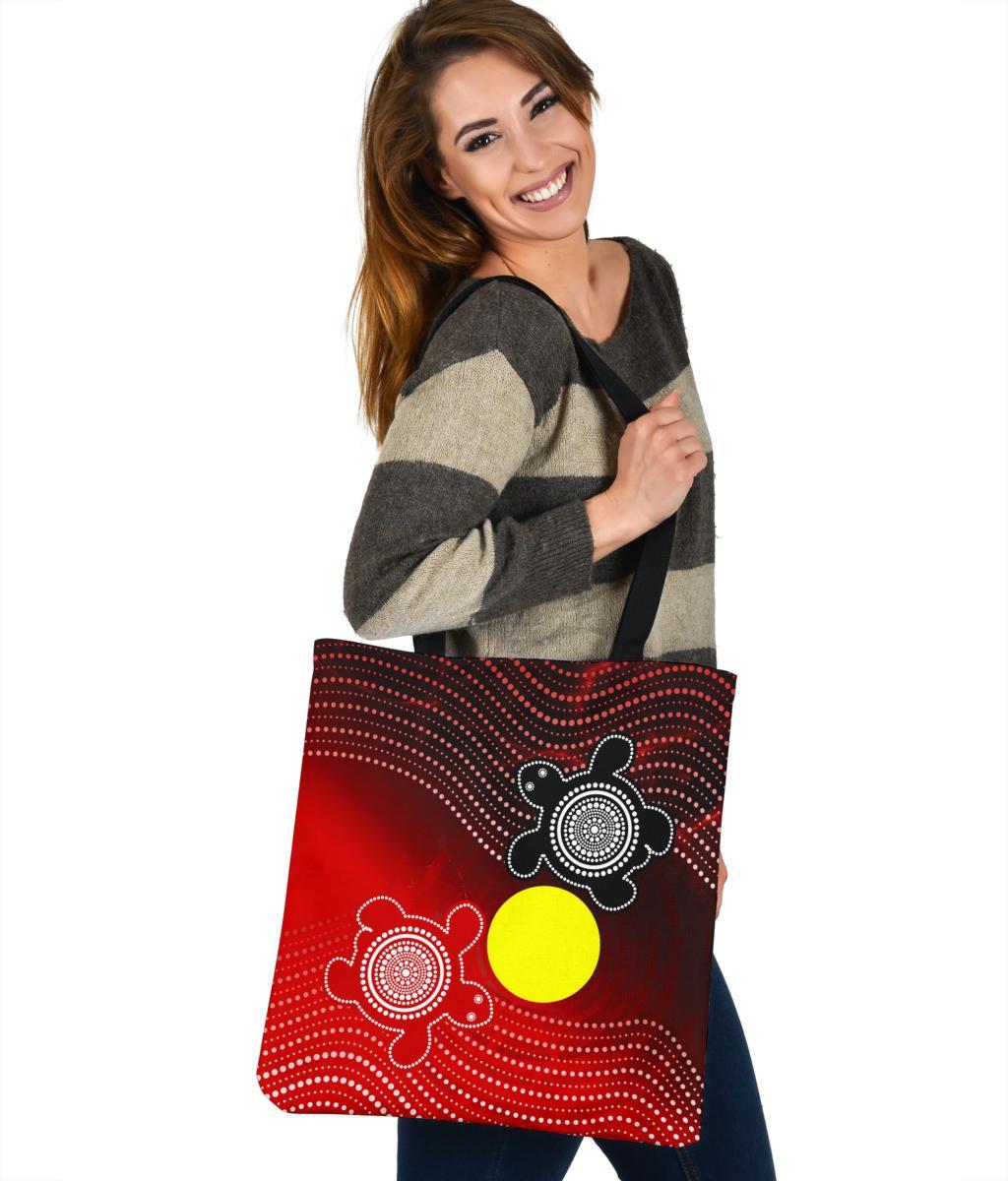 aboriginal-tote-bags-indigenous-circle-dot-painting-style