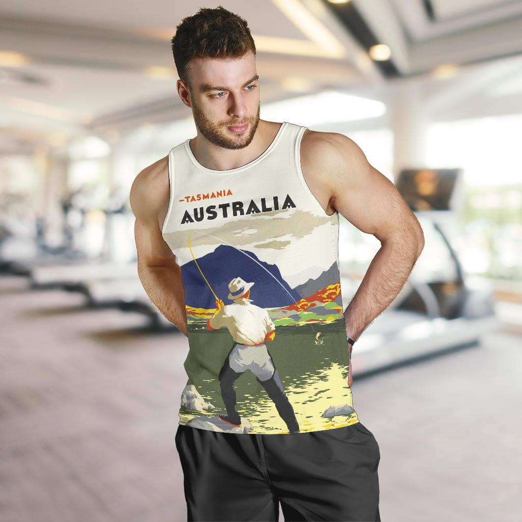 Australia Men Tank Top - Tasmania Mens Tank Fishing - Vibe Hoodie Shop