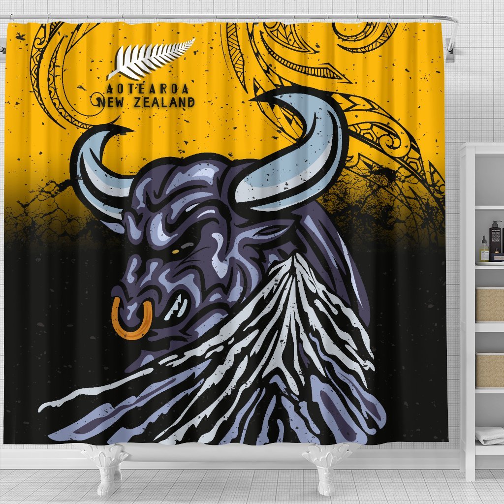 new-zealand-maori-shower-curtain-taranaki-bull