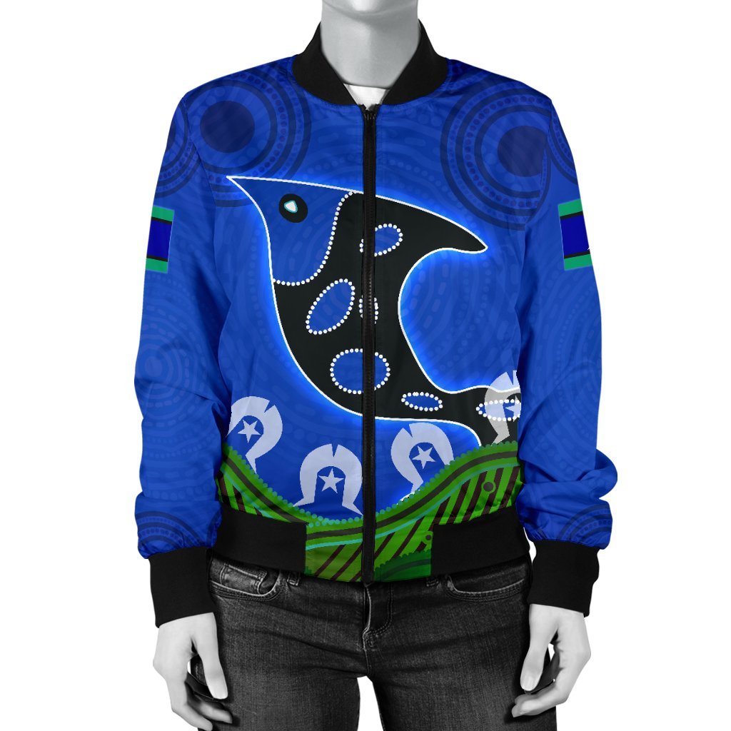 Women's Bomber Jacket - Torres Strait Dot Patterns - Vibe Hoodie Shop