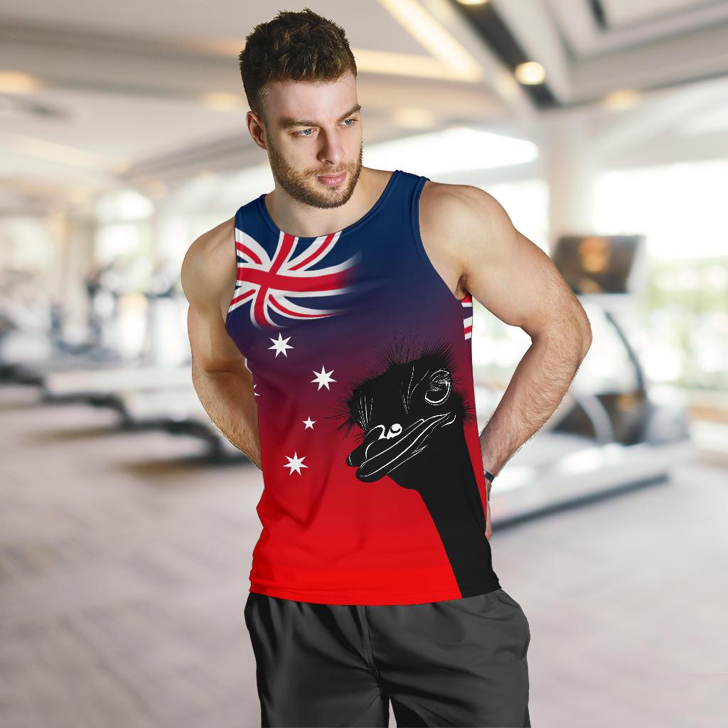 Men Tank Top - Emus Mens Tank Aus Flag - Vibe Hoodie Shop