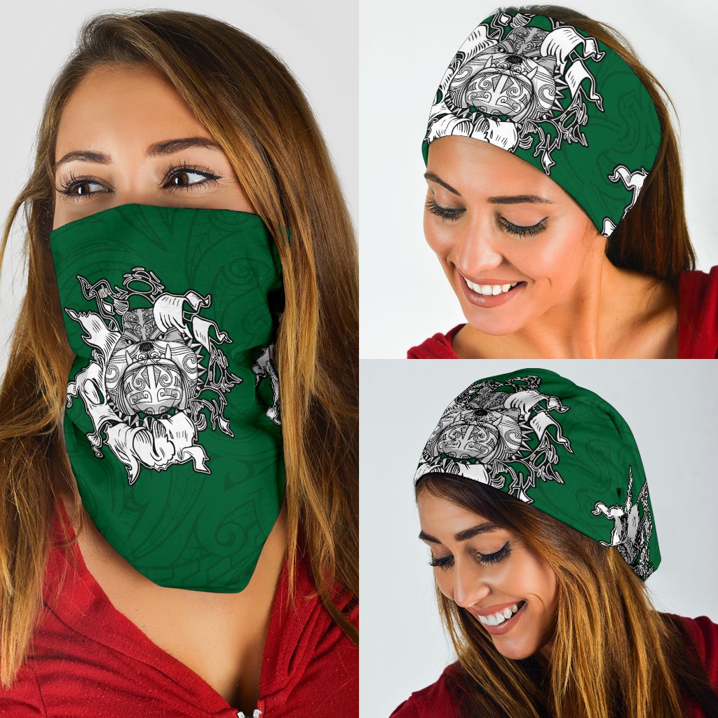 Maori Bulldog Bandana, New Zealand Bandana - Green - Vibe Hoodie Shop