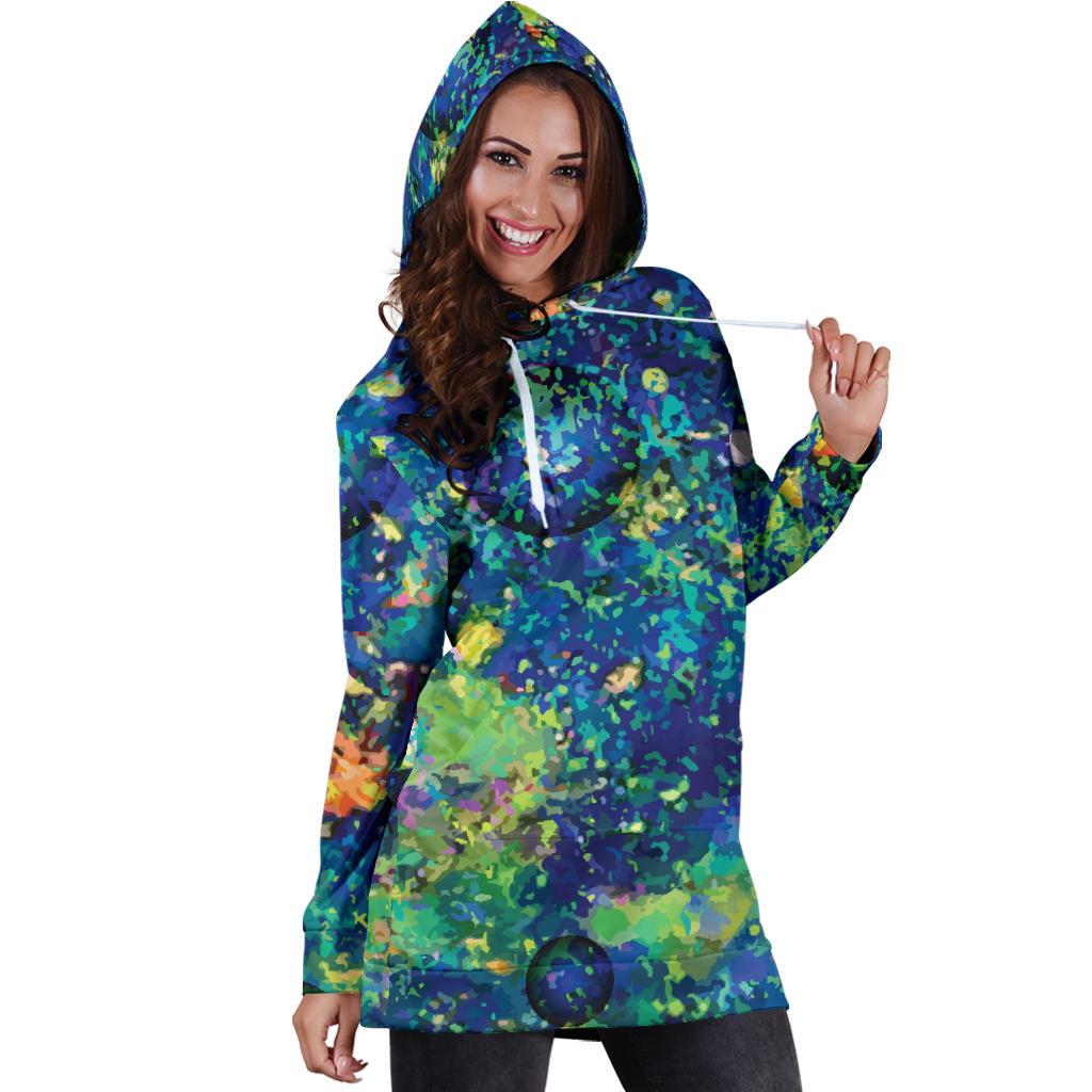 Australia Hoodie Dress - Opal Gemstone Hoodie Color Art - Vibe Hoodie Shop