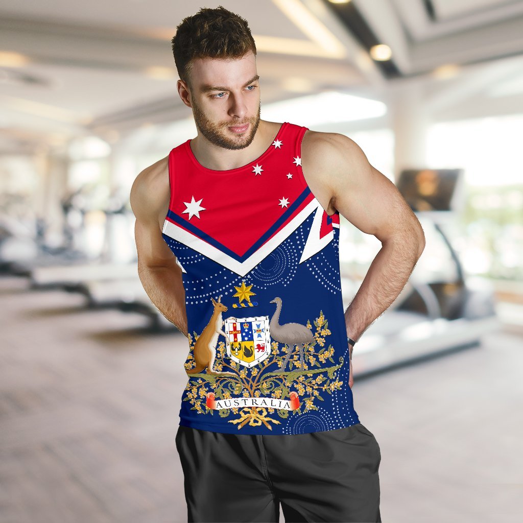 Men's Tank Top - Australian Coat Of Arms Flag Color - Vibe Hoodie Shop