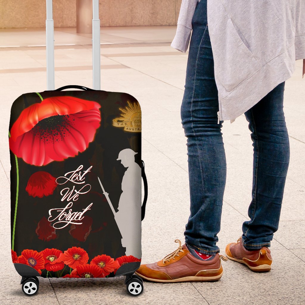 ANZAC Luggage Covers - Remembrance Poppy Flowers - Vibe Hoodie Shop
