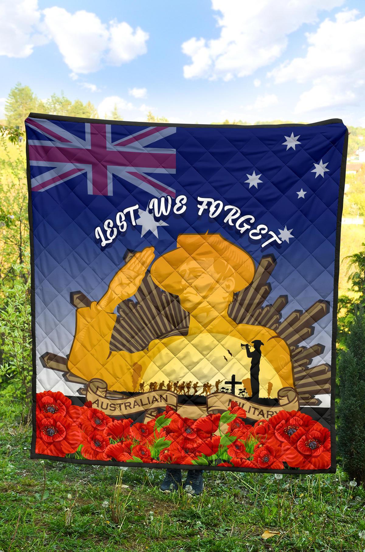 Premium Quilt - Australia ANZAC Day 2020 And Soldiers - Vibe Hoodie Shop