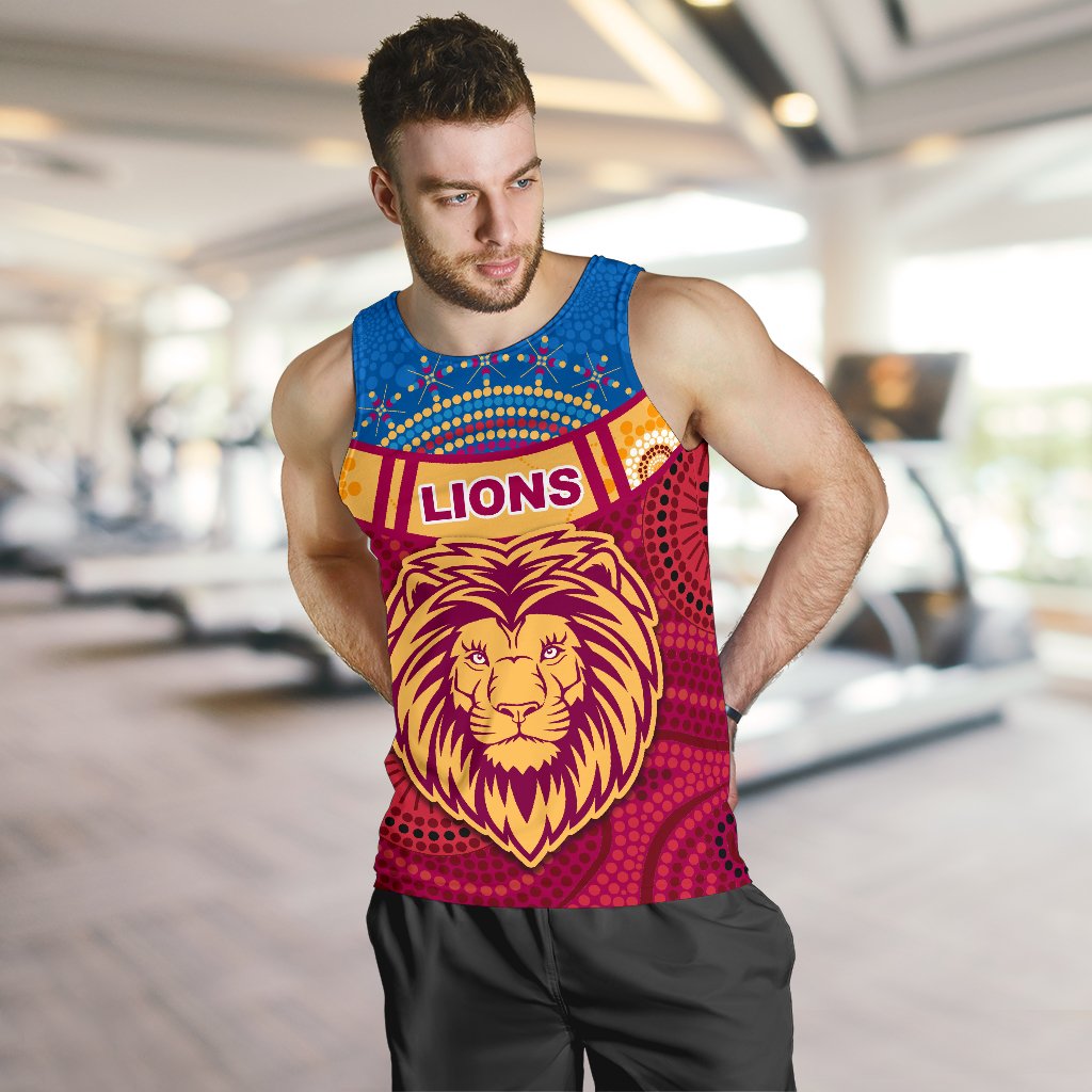 Brisbane Indigenous Men Tank Top Proud Lions - Vibe Hoodie Shop