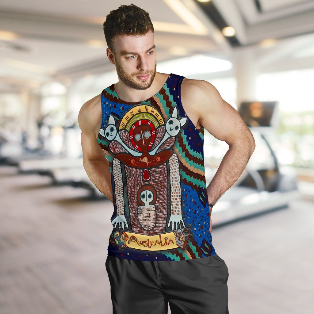 Wandjina Men's Tank Top - Australian Aboriginal Mythology - My Australia - Vibe Hoodie Shop