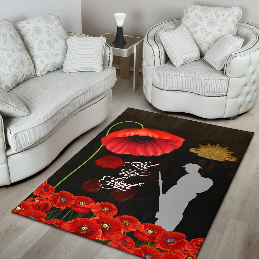 ANZAC Area Rug - Remembrance Poppy Flowers - Vibe Hoodie Shop