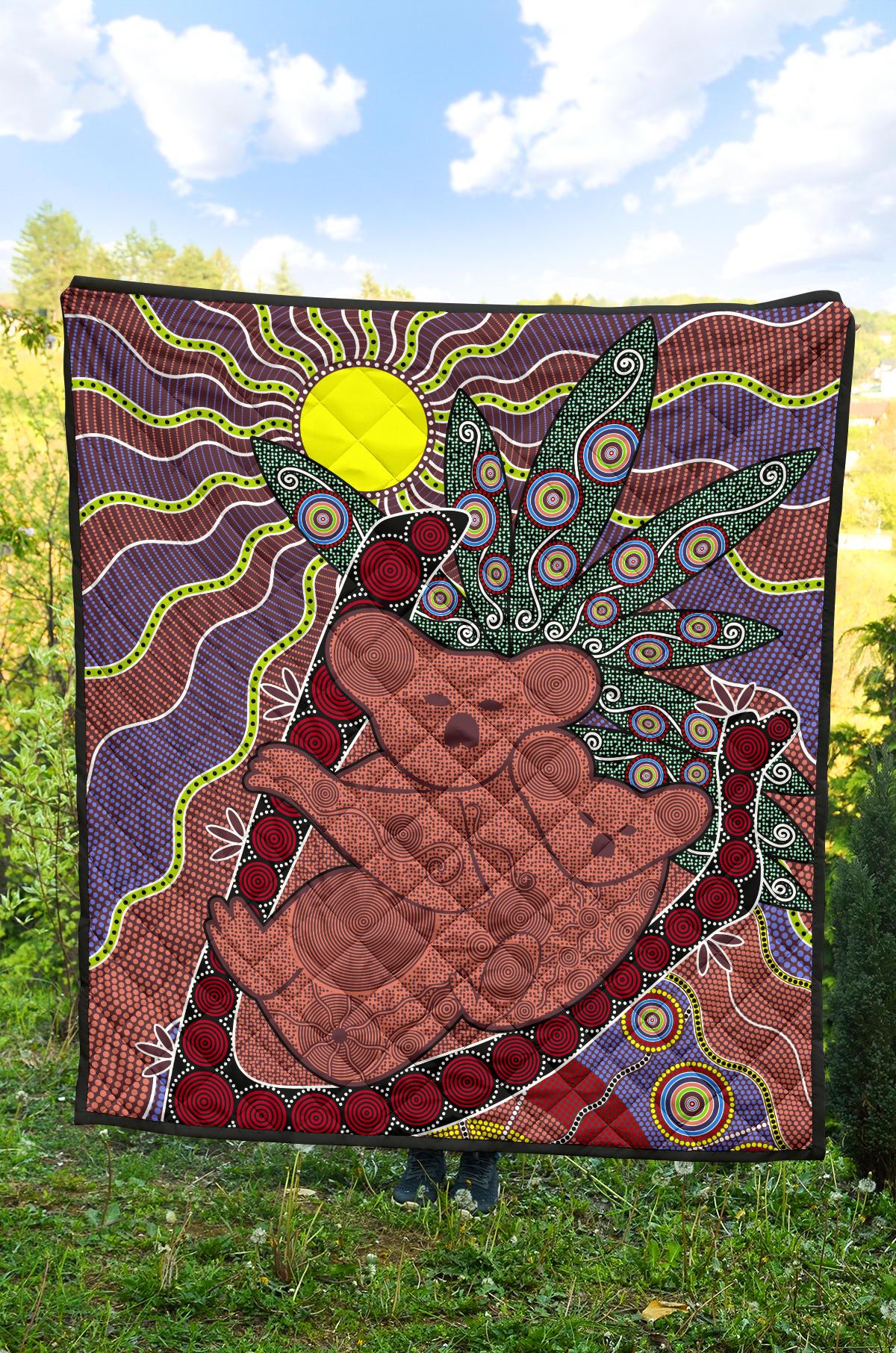 Premium Quilts - Koala Coverlets Aboriginal Pattern - Vibe Hoodie Shop