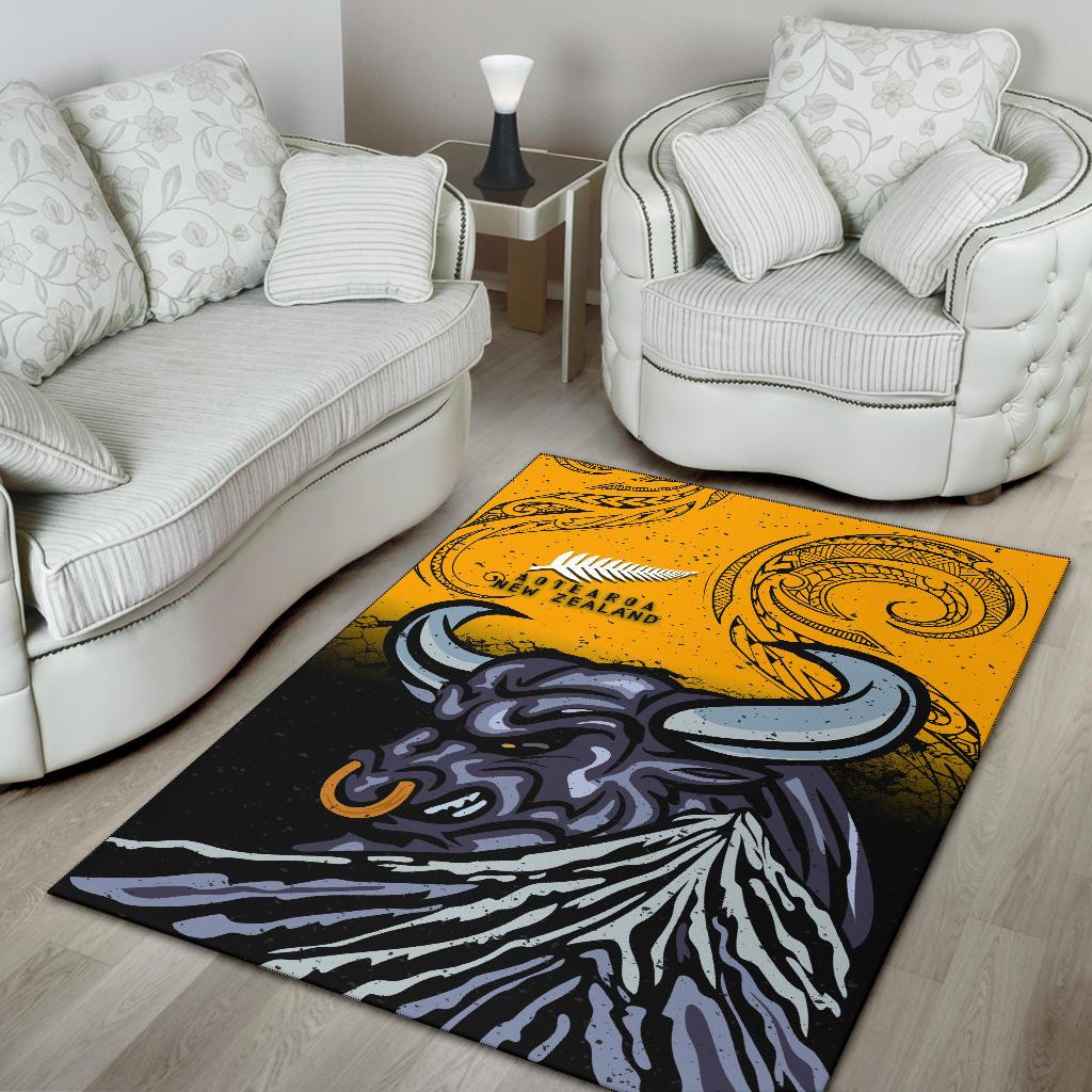 New Zealand Maori Area Rug Taranaki Bull - Vibe Hoodie Shop