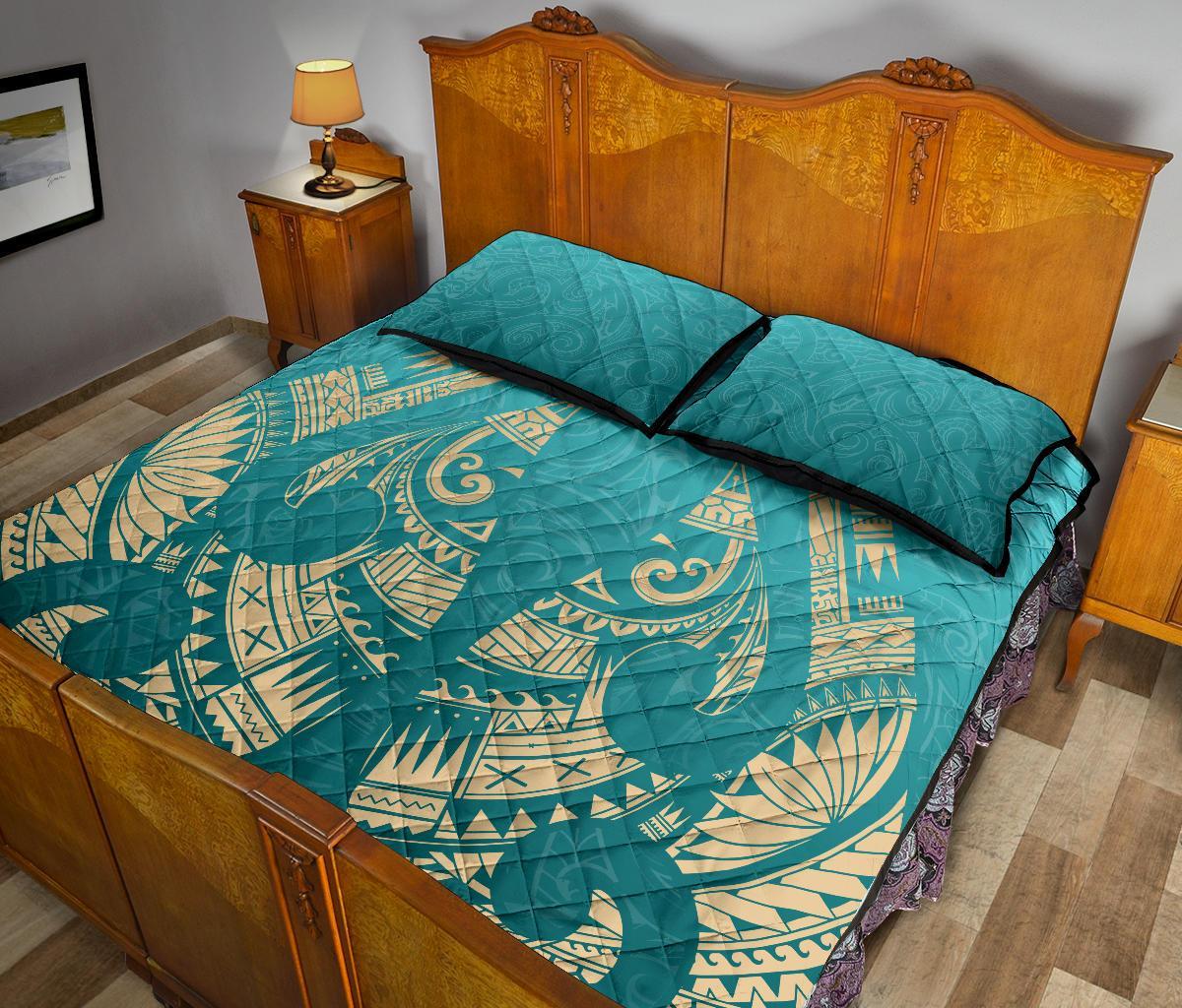 New Zealand Maori Hei Matau Tattoo Quilt Bed Set - Vibe Hoodie Shop
