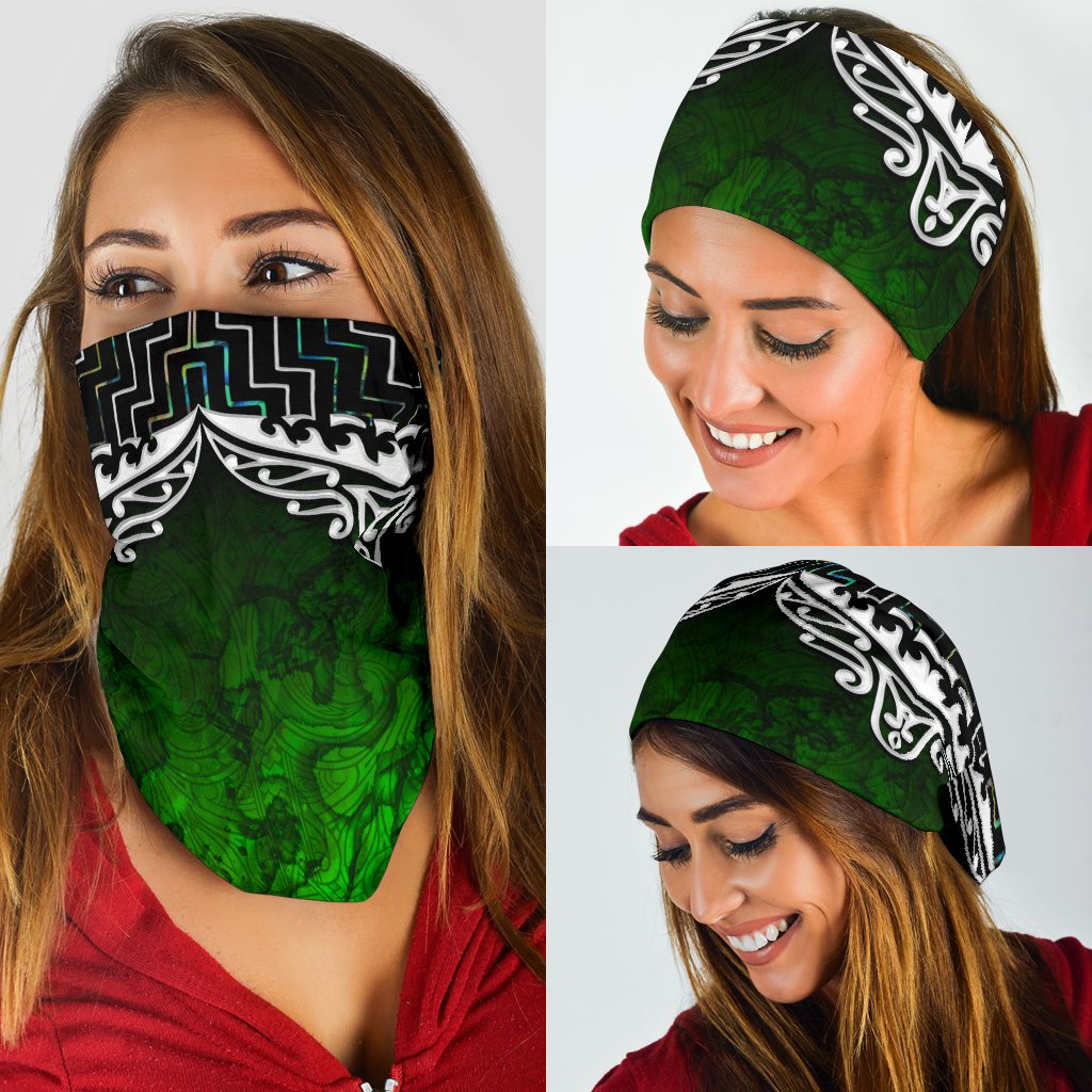 New Zealand Maori Bandana, Poutama Silver Fern - Vibe Hoodie Shop