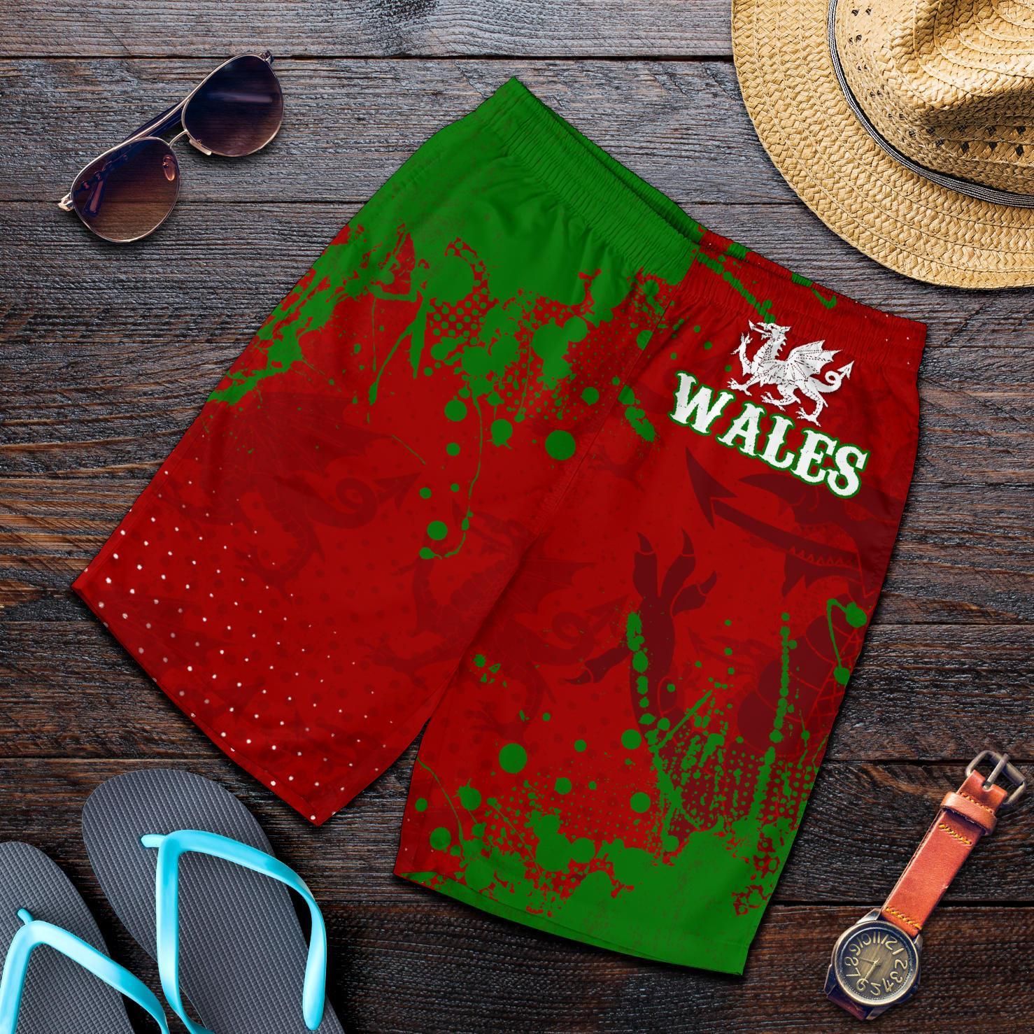 Wales Men's Shorts - The Great Cymru - Vibe Hoodie Shop