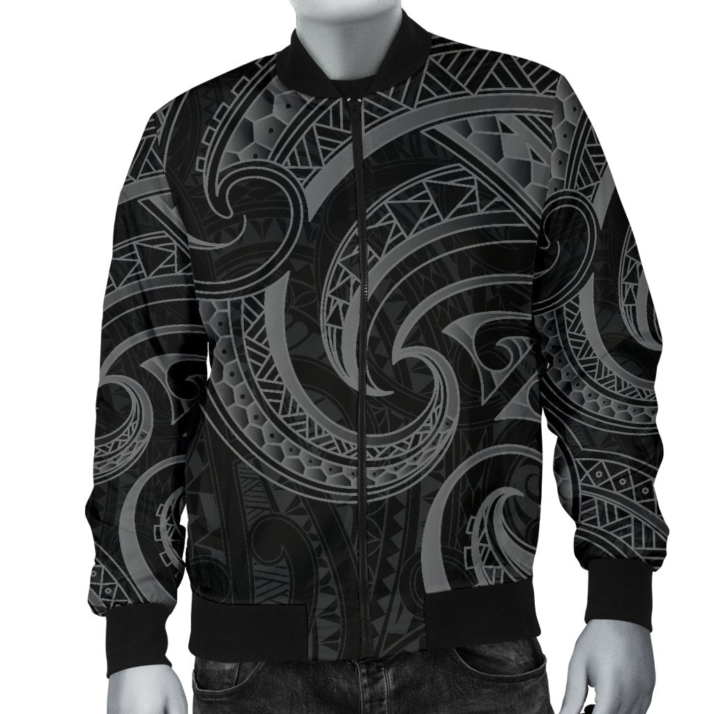New Zealand Maori Mangopare Men Bomber Jacket Polynesian - Black - Vibe Hoodie Shop
