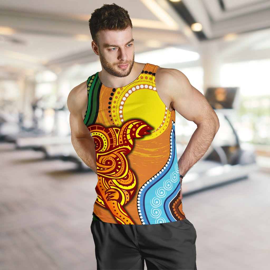 Men's Tank Top - Australian Aboriginal Dot Painting Koala - Vibe Hoodie Shop