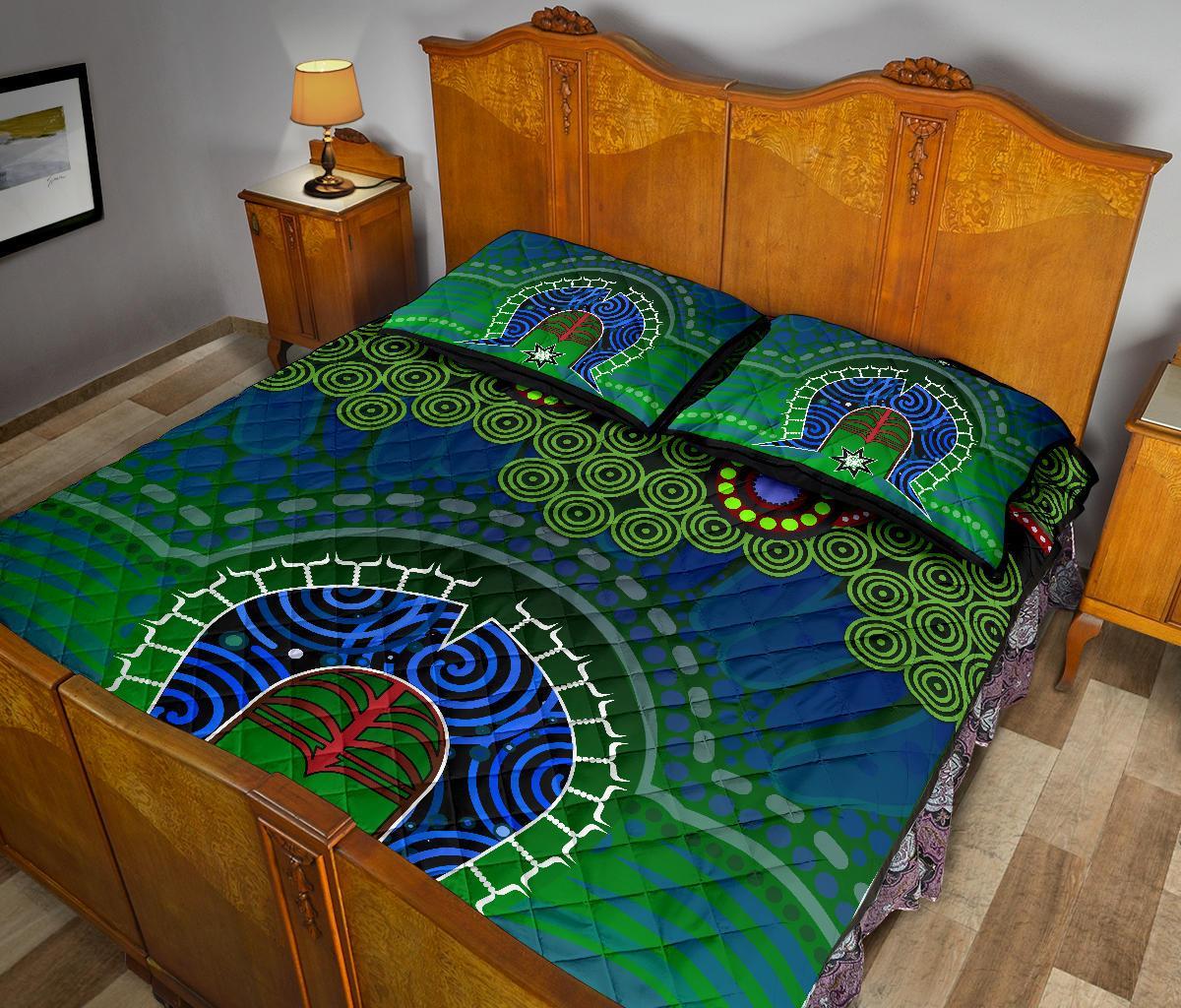 Torres Strait Quilt Bed Set - Dhari And Dot Patterns - Vibe Hoodie Shop