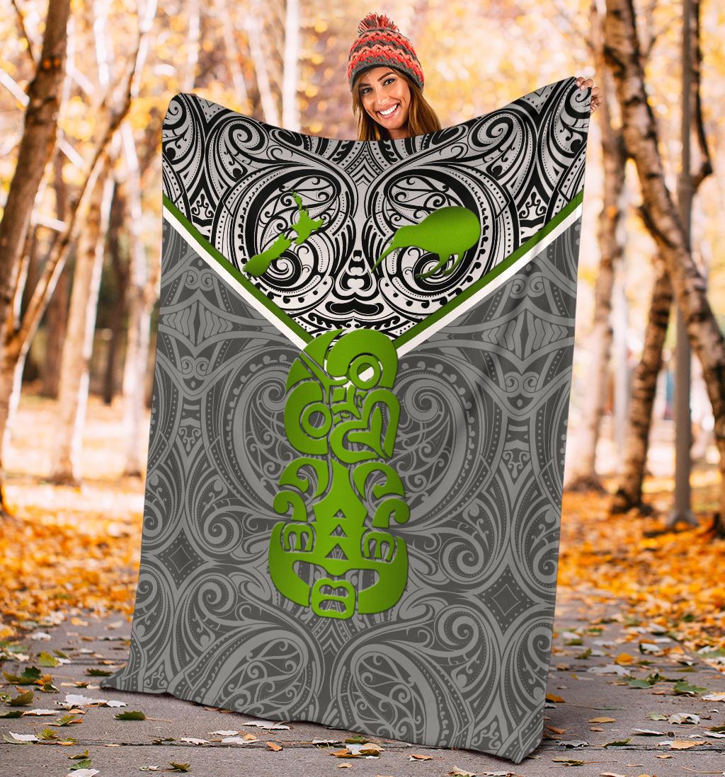 New Zealand Maori Rugby Premium Blanket Pride Version - Gray - Vibe Hoodie Shop