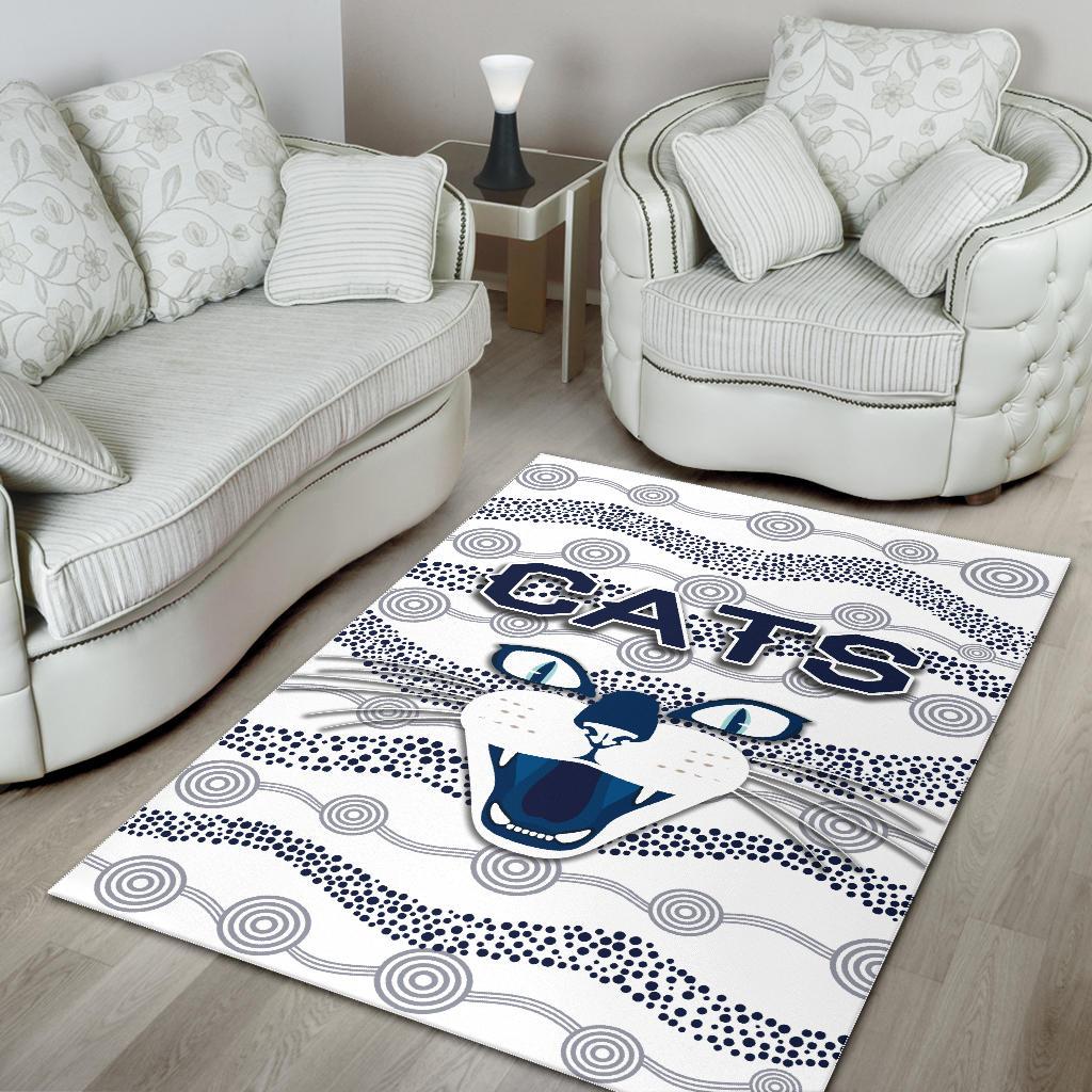 Geelong Area Rug Cats Indigenous - White - Vibe Hoodie Shop