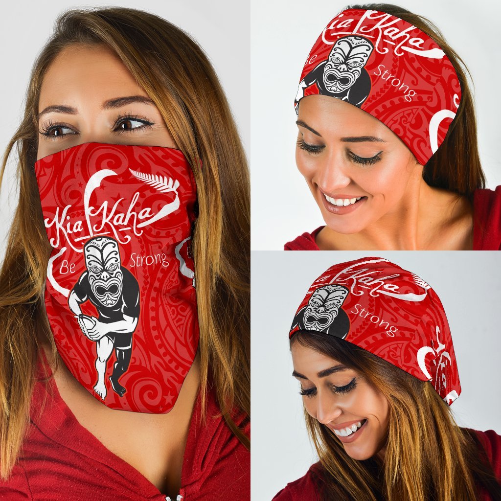 New Zealand Bandana Rugby Kia Kaha Be Strong Red 2 - Vibe Hoodie Shop