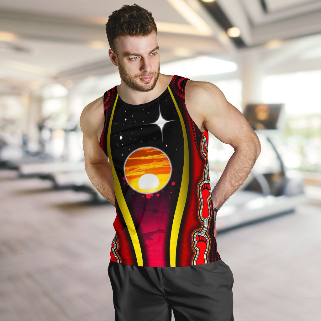 Men's Tank Top - Australian Aboriginal Flags Symbolic Meaning - Vibe Hoodie Shop