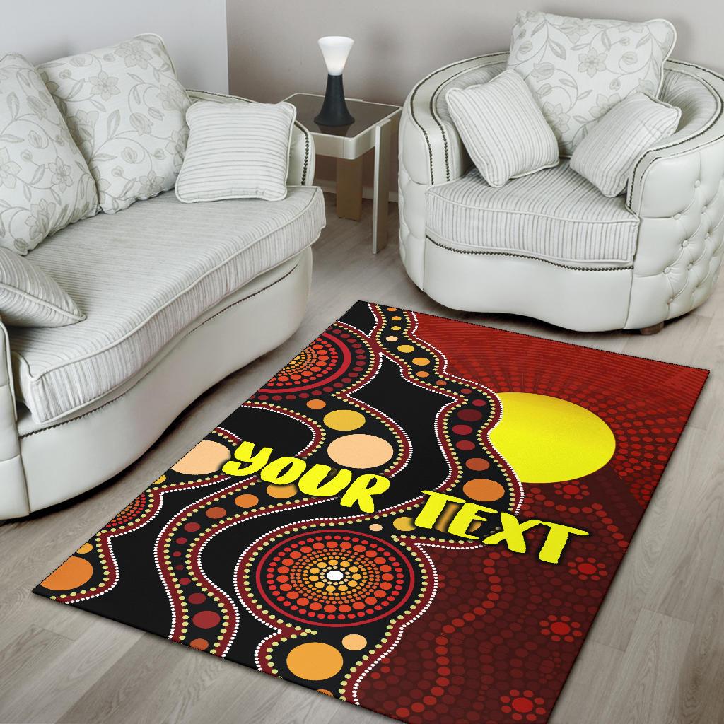 Custom Area Rug Australia Aboriginal Lives Matter Flag - Vibe Hoodie Shop