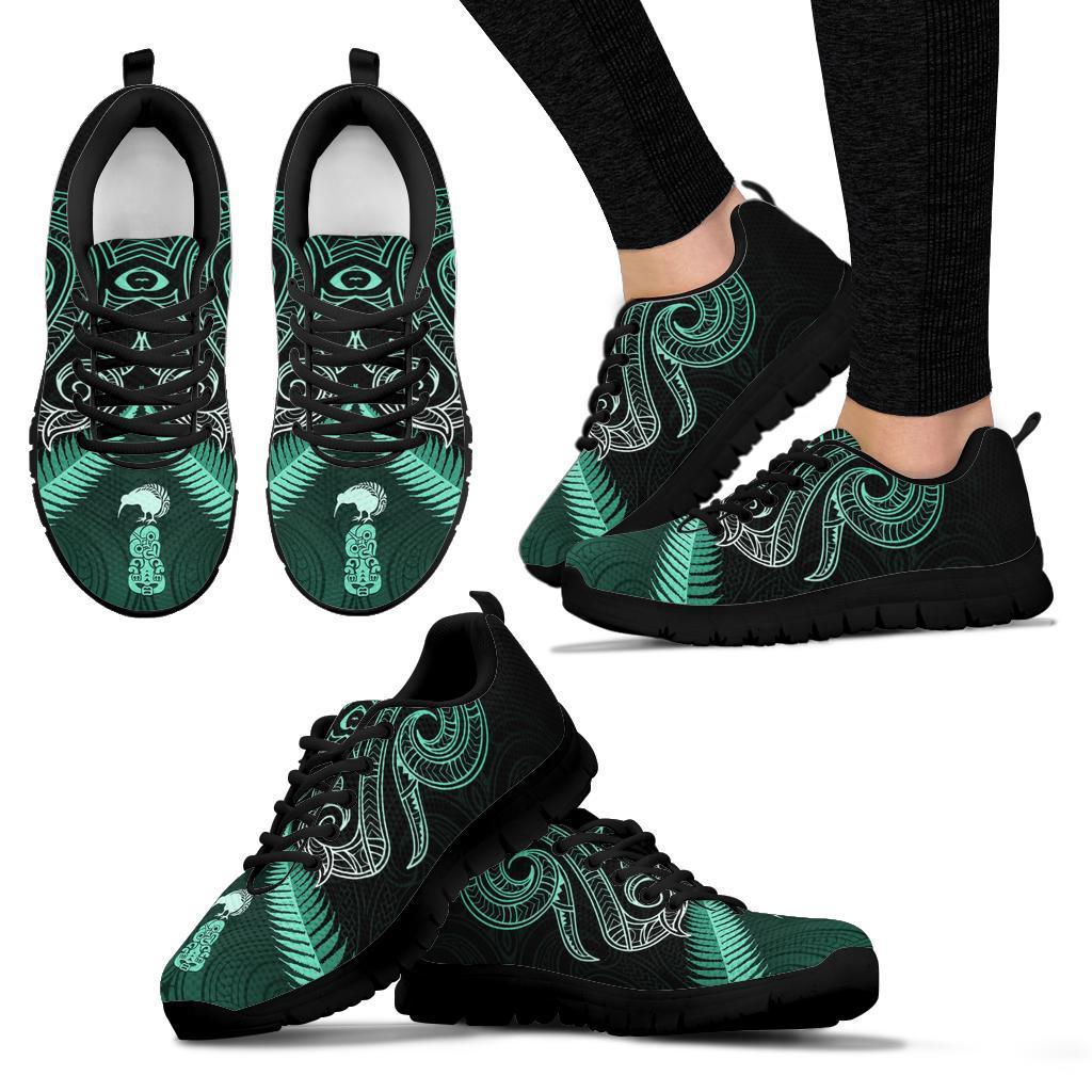 Maori Manaia New Zealand Sneakers Turquoise - Vibe Hoodie Shop