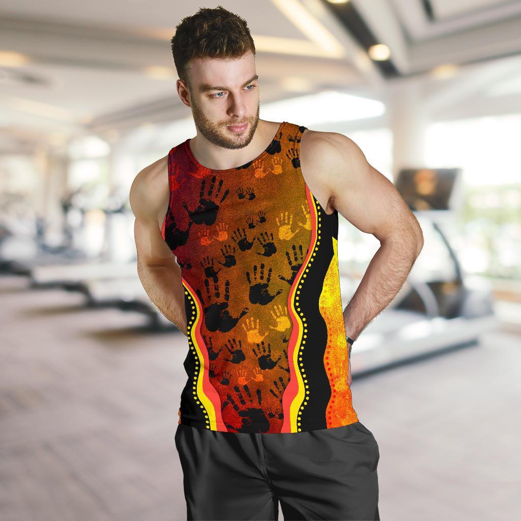 Men Tank Top - Aboriginal Patterns Men Tank Golden Style - Vibe Hoodie Shop